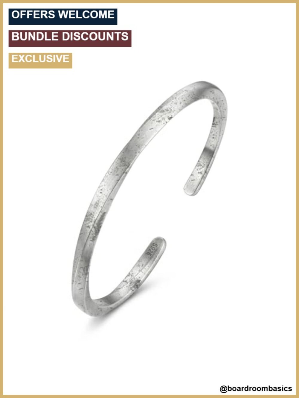 925 Sterling Silver Twisted Cuff Bracelet Adjustable Open Bangle